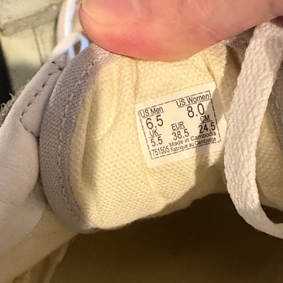 Vans White and Tan Slip-Ons Women’s size 8. Men’s size 6.5. - Picture 3 of 5